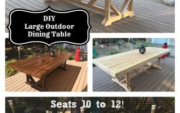  Mesa de jantar ao ar livre grande faça você mesmo - Assentos 10-12