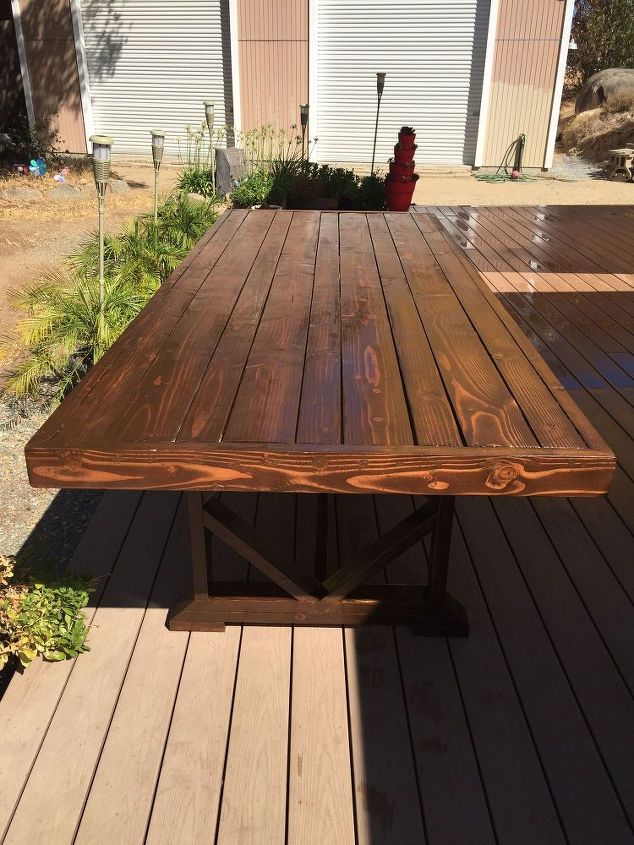 DIY Large Outdoor Dining Table - Seats 10-12 Hometalk DIY Large Outdoor Dining Table - Seats 10-12 Hometalk