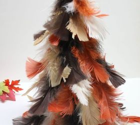 fall feather tree, crafts, seasonal holiday decor