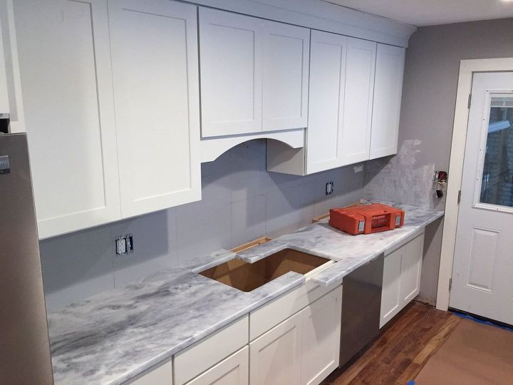 charleston cozy coastal kitchen renovation, home improvement, kitchen backsplash, kitchen cabinets, kitchen design, tiling, Urban Hues 2 x 4 Aqua Mosaic