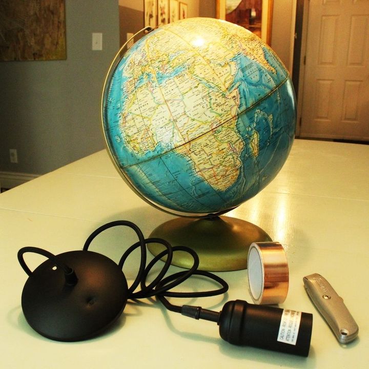 diy globe pendant light, diy, electrical, lighting, repurposing upcycling