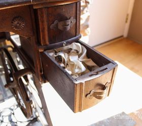 sometimes you just gotta leave em be antique sewing machine, repurposing upcycling