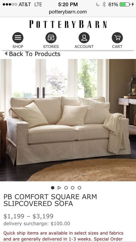 need ideas for a one armed sofa, This is the actual loveseat from pottery barn s website The price is between 1100 3100