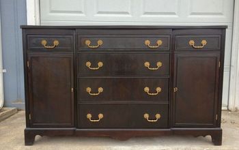 Buffet Makeover - Ebony Stain With Brass Pulls