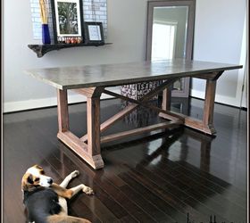 concrete top dining table, concrete masonry, diy, painted furniture