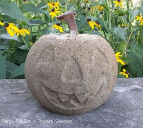DIY concrete pumpkin