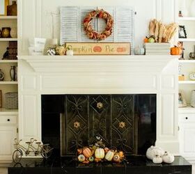 diy drawer knob pumpkins, crafts, fireplaces mantels, seasonal holiday decor