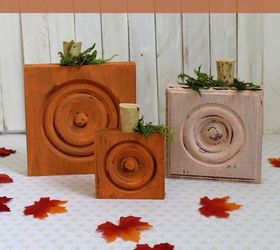 pumpkins made with trim corner blocks, crafts, how to, seasonal holiday decor