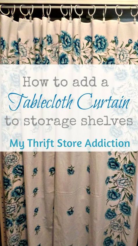 Create A Tablecloth Curtain For Storage Issues Hometalk Create A Tablecloth Curtain For Storage Issues
