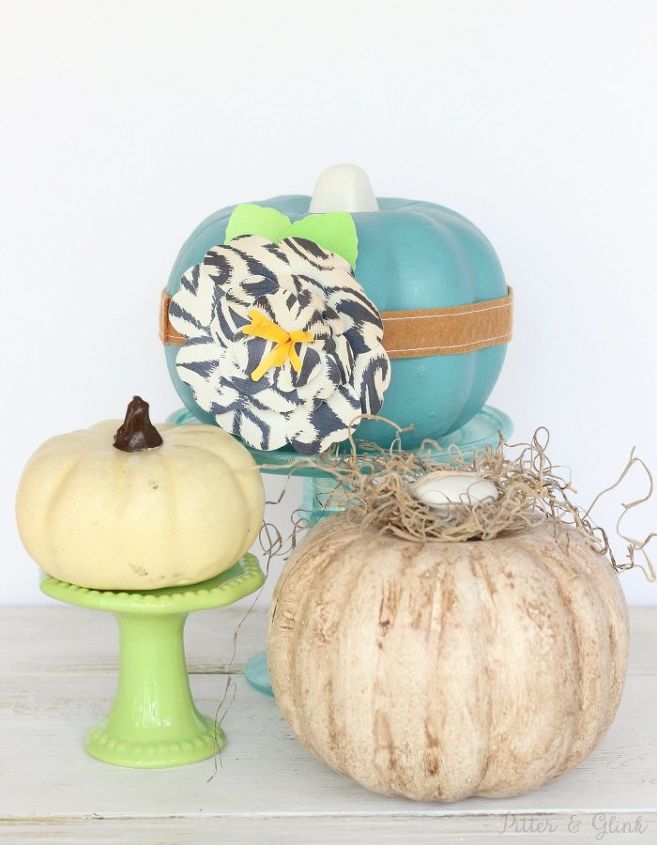 dollar store pumpkin makeover using paint and a handmade paper flower, crafts, halloween decorations, seasonal holiday decor