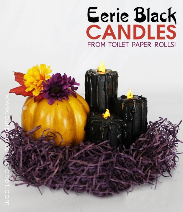 tp roll black candles halloween decor, crafts, halloween decorations, repurposing upcycling, seasonal holiday decor