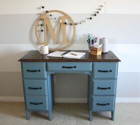 beautiful blue desk, painted furniture