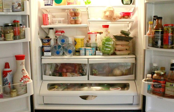 refrigerator makeover, appliances, organizing