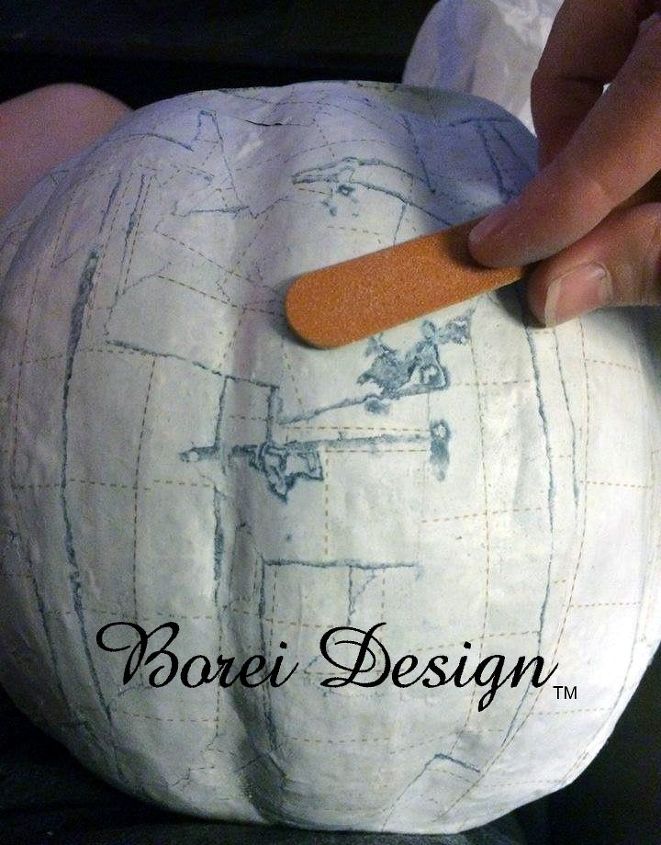make the perfect papier m ch fall pumpkin sculpture container, crafts, halloween decorations, seasonal holiday decor