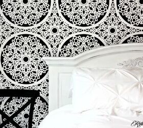 from blah to beautiful stenciled feature wall, bedroom ideas, how to, painting, wall decor