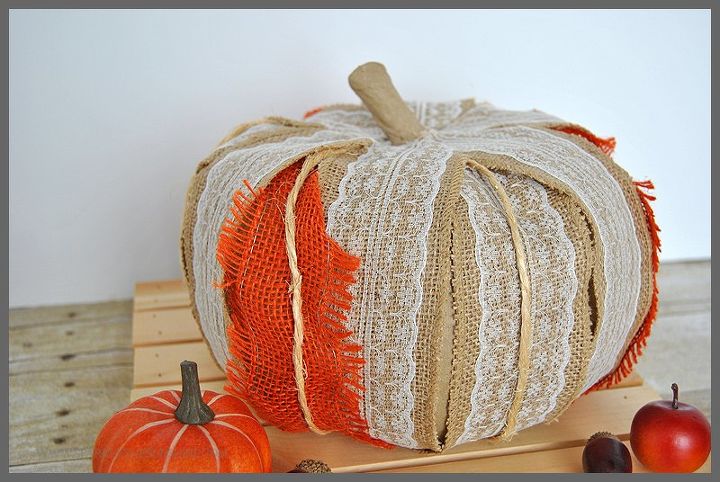 burlap lace rustic pumpkin, crafts, seasonal holiday decor