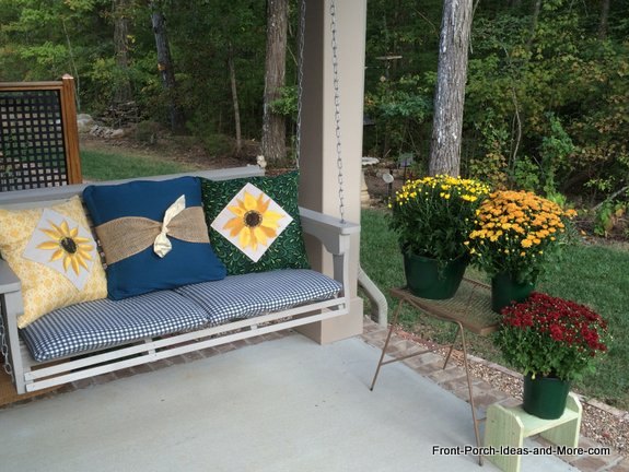 joyful sunflower fall porch decor, curb appeal, flowers, porches