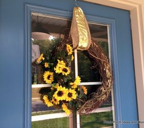 joyful sunflower fall porch decor, curb appeal, flowers, porches