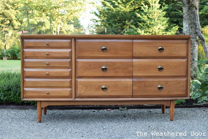 before after la period mid century modern dresser, painted furniture, repurposing upcycling
