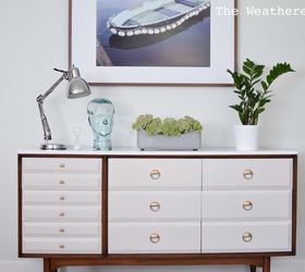 before after la period mid century modern dresser, painted furniture, repurposing upcycling