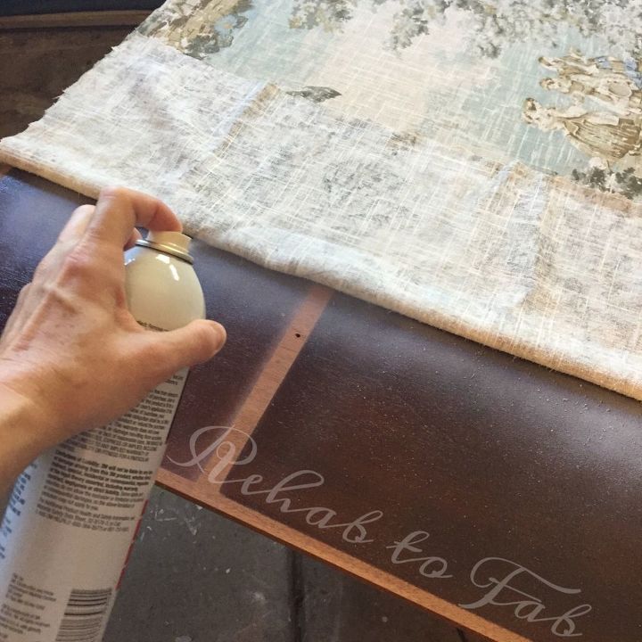 french country toile hutch, painted furniture