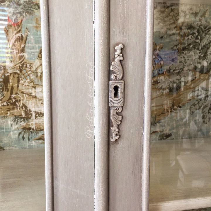 french country toile hutch, painted furniture