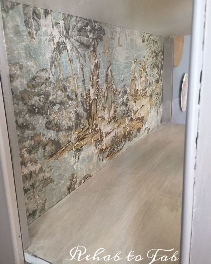 french country toile hutch, painted furniture