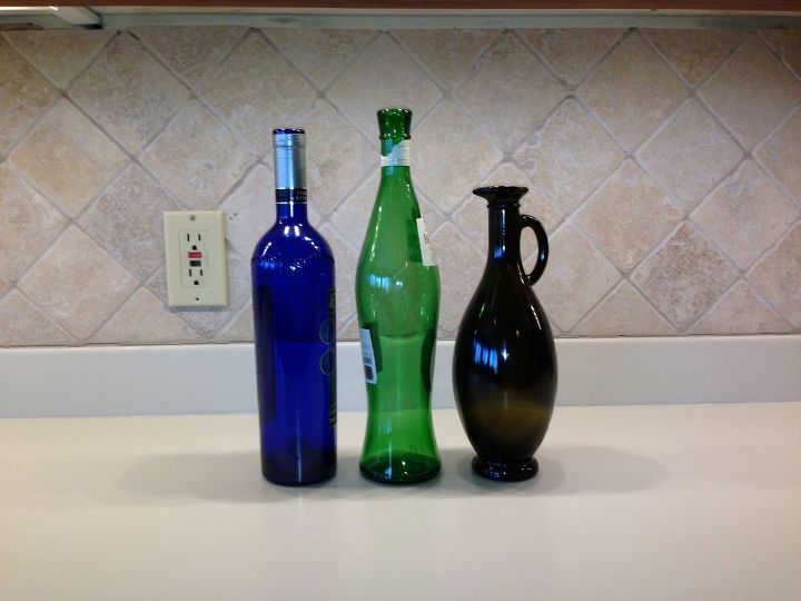 slumped bottles become a backsplash, kitchen backsplash, kitchen design, repurposing upcycling