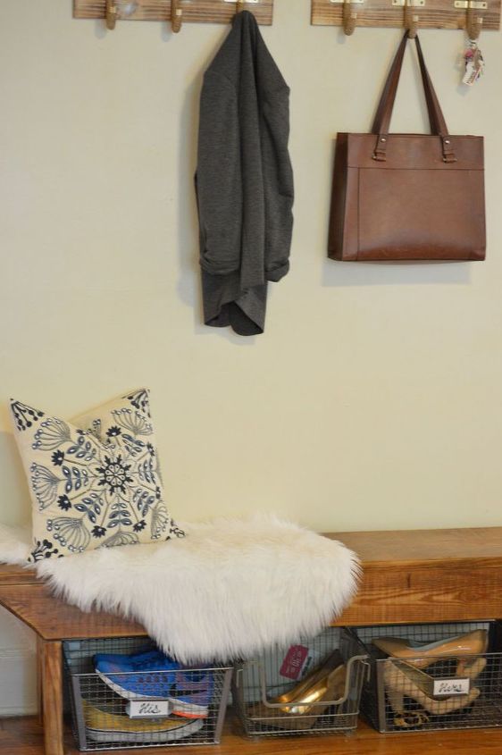 create a mock mudroom for your small space, foyer, organizing, storage ideas