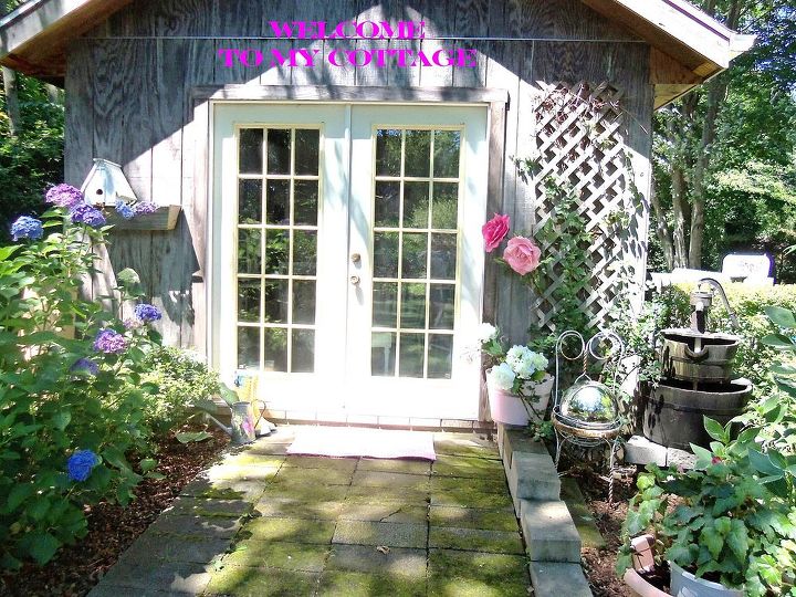 garden shed country cottage decorations art studio, home decor, outdoor living, shabby chic