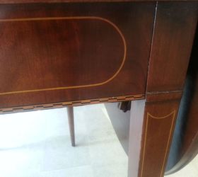 how do i remove wax and dirt build up from vintage table top, I believe the inlay look is part of the finish but I am not sure