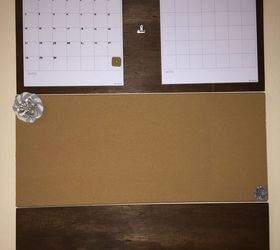 diy family command center, crafts, how to, organizing, wood board added below cork board
