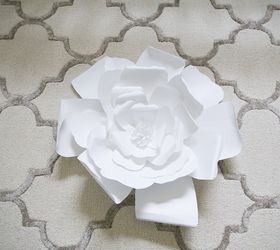 diy large paper flowers wall decor and above bed, crafts, how to, wall decor