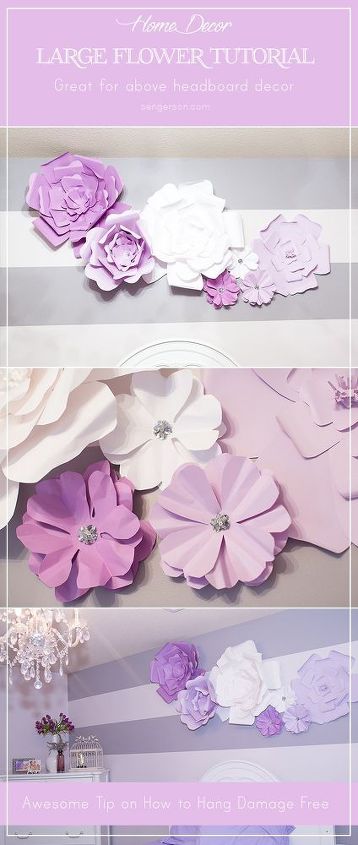 Diy Large Paper Flowers Wall Decor And Above Bed Hometalk