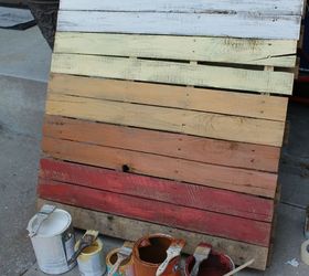 an ombre pallet project for your fall porch, pallet, repurposing upcycling, seasonal holiday decor