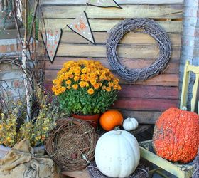 an ombre pallet project for your fall porch, pallet, repurposing upcycling, seasonal holiday decor