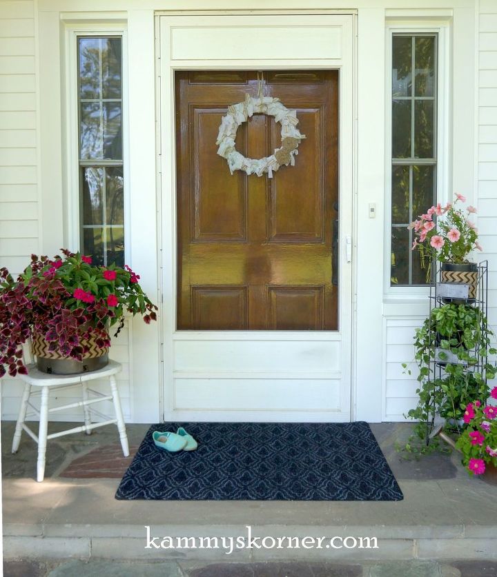 give a cheap floor mat a designer look with a paint pen, flooring, repurposing upcycling