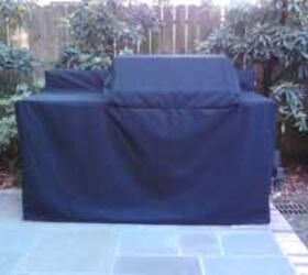 grill island covers, outdoor living, Full length perfect fit black custom grill covering
