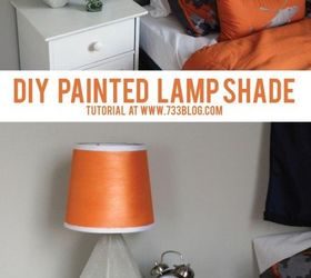 diy painted lamp shade, bedroom ideas, lighting, repurposing upcycling