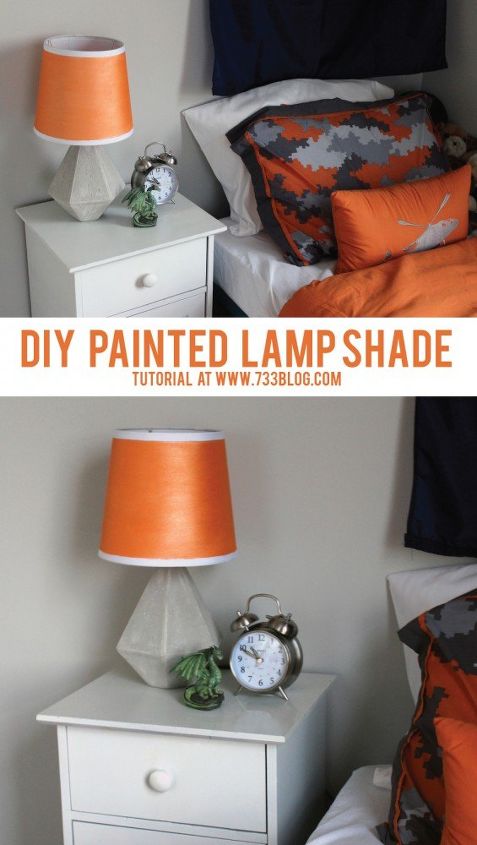 diy painted lamp shade, bedroom ideas, lighting, repurposing upcycling