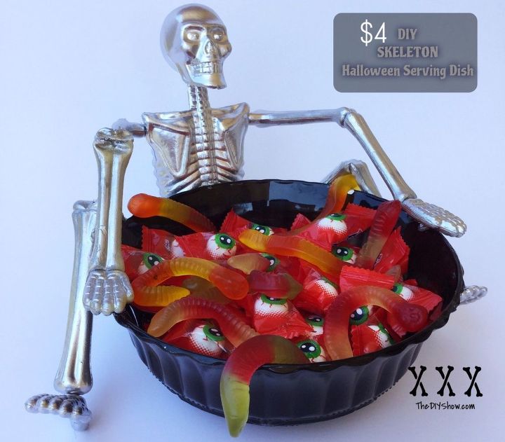 diy plato de halloween de esqueleto por menos de 5 dolares