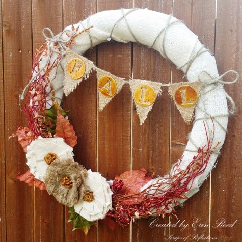 fall burlap wreath, crafts, seasonal holiday decor, wreaths