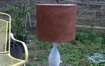 Spray Painting a Faux-Suede Lampshade