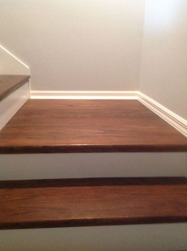 from carpet to wood stairs redo cheater version, diy, how to, stairs
