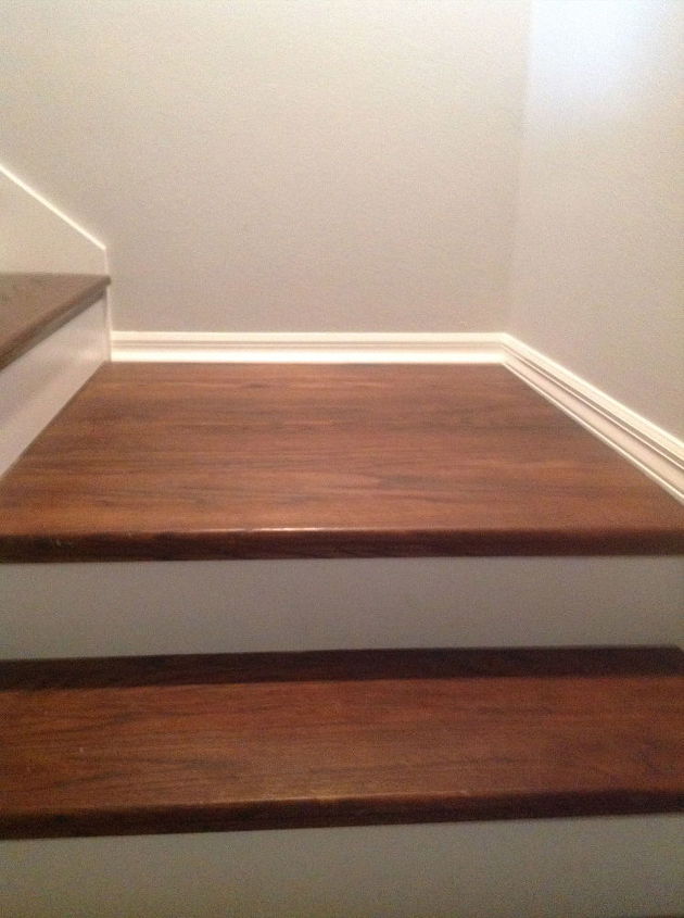 from carpet to wood stairs redo cheater version, The Finished Product