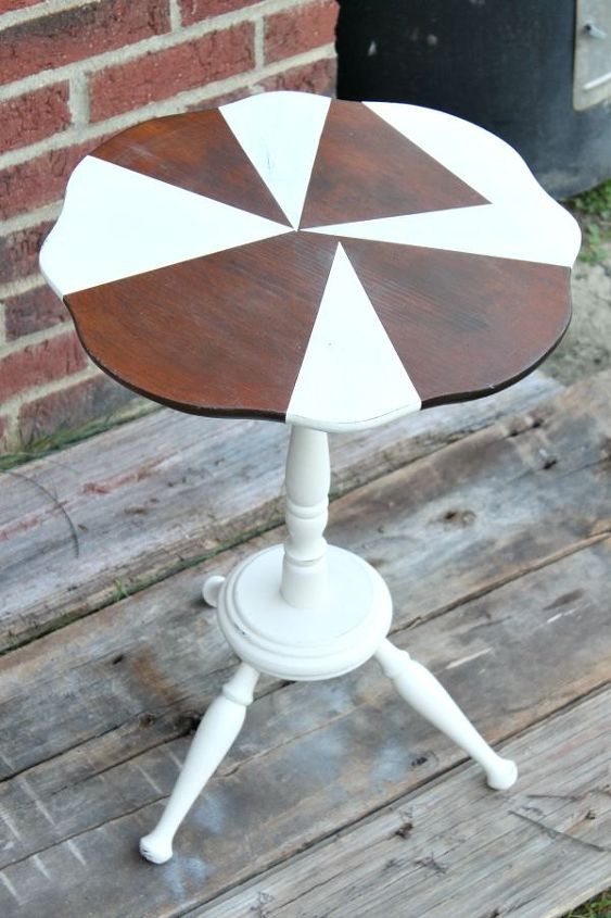 geometric painted table top, painted furniture