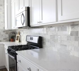 diy marble backsplash in the kitchen, diy, kitchen backsplash, kitchen design, tiling