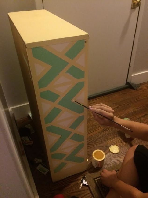 ugly brown bookshelf gets a makeover, painted furniture