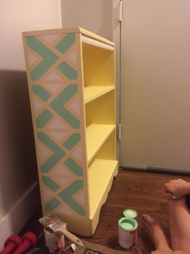 ugly brown bookshelf gets a makeover, painted furniture