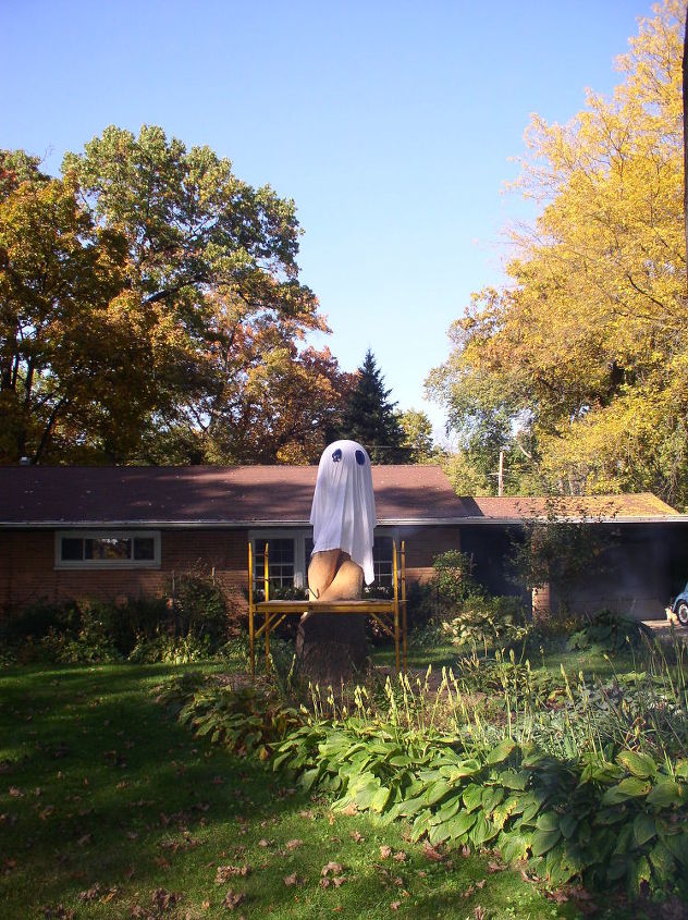 the oak stump, diy, gardening, halloween decorations, landscape, seasonal holiday decor